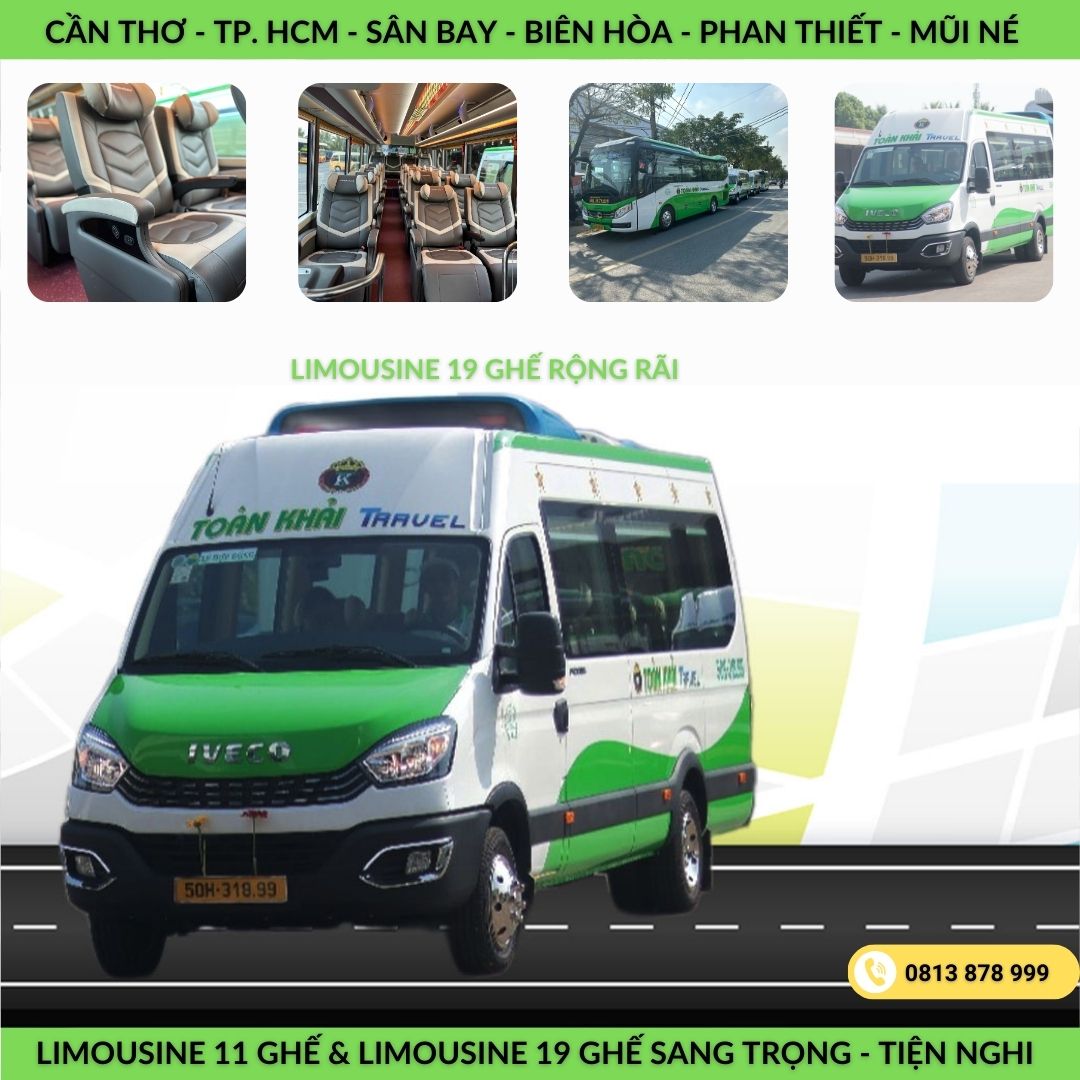 Lịch trình xe Limousine Toàn Khải tại Tp Hồ Chí Minh và Phan Thiết